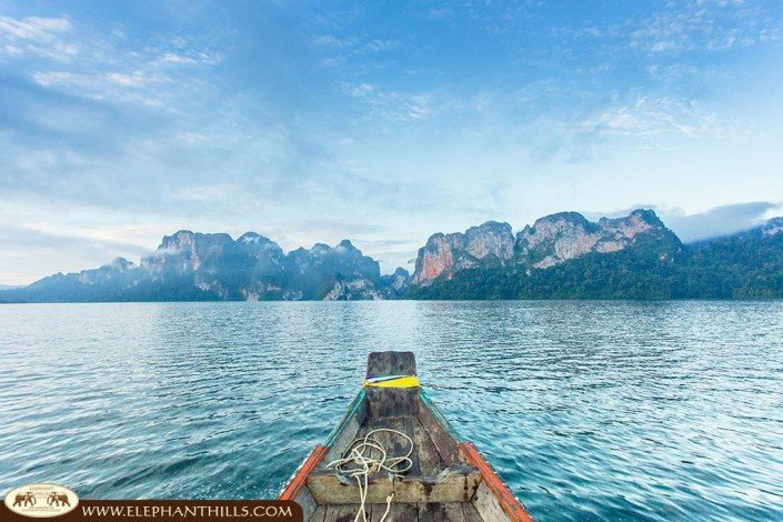 Cheow Larn Lake, an artifical situated in Southern Thailand's rainforest