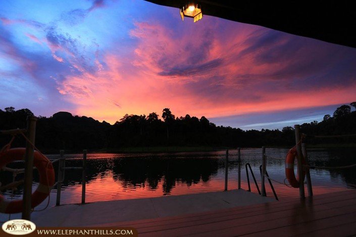 Unique sunsets over the Rainforest Camp creating a romantic atmosphere