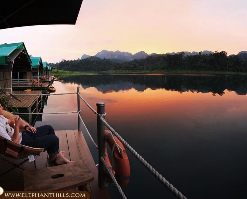 Red sunset sky Enjoy the sunset atmosphere to reflect on the day, relax and to have a drink