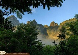 Surrounded by rainforest and Limestone Mountains