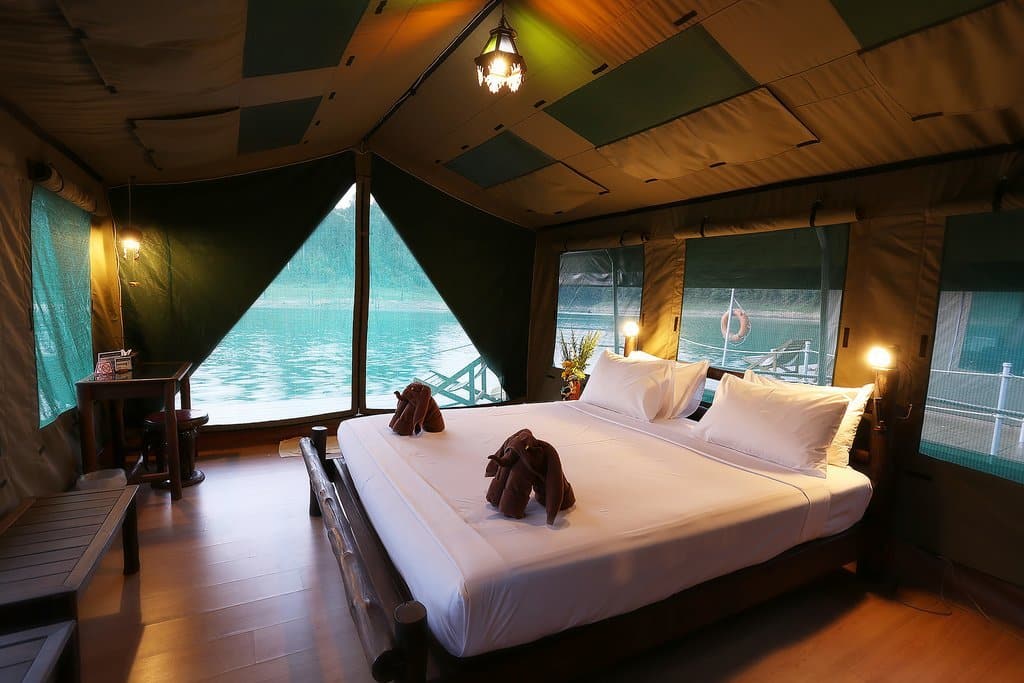 l9 Elephant Hills Luxury Tented floating Rainforest Camp Cheow Larn Lake Khao Sok National Park Thailand, Tent Interior