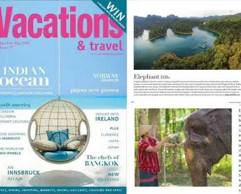 Elephant Hills – published by Vacations & Travel Magazine 2