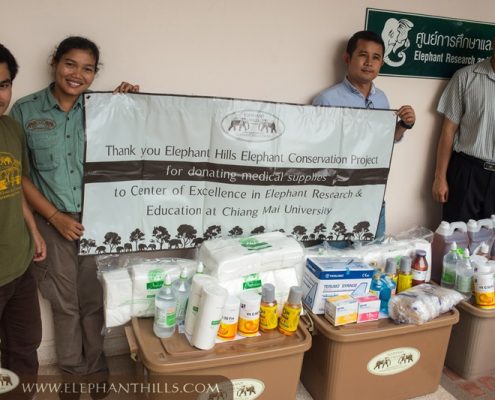 Donating medical supplies to Elephant Research and Education Center 16
