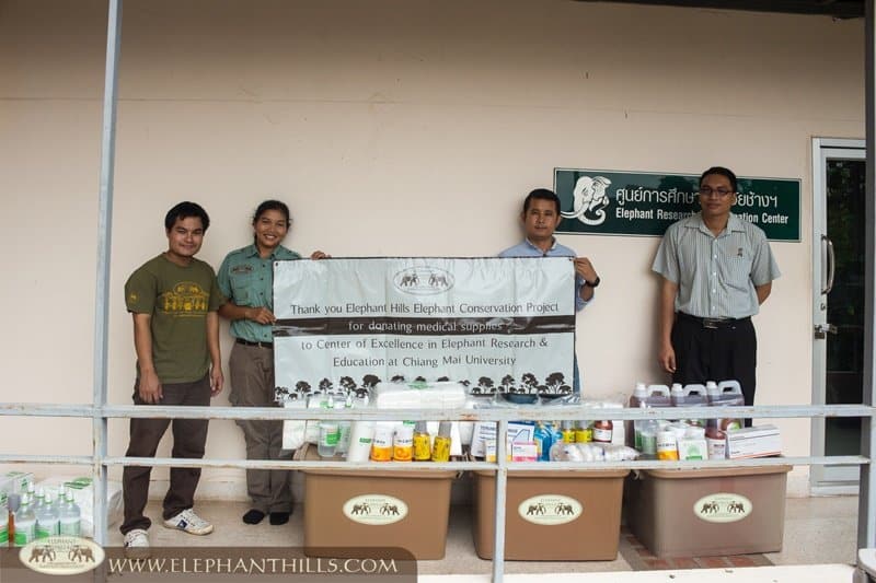 Donating medical supplies to Elephant Research and Education Center 2