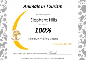 Elephant Hills Scores 100% in Animal Welfare Minimum Requirement Audit 1
