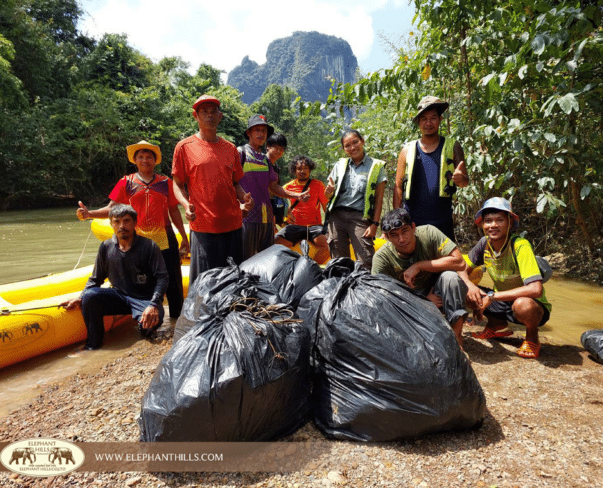Rubbish collecting at Sok River - Community event