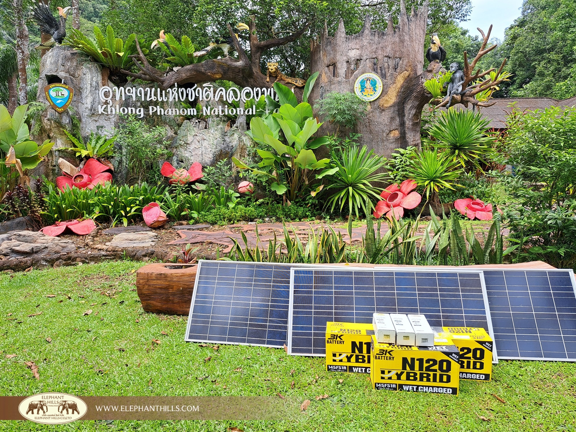 Solar panel set at Khlong Phanom National Park