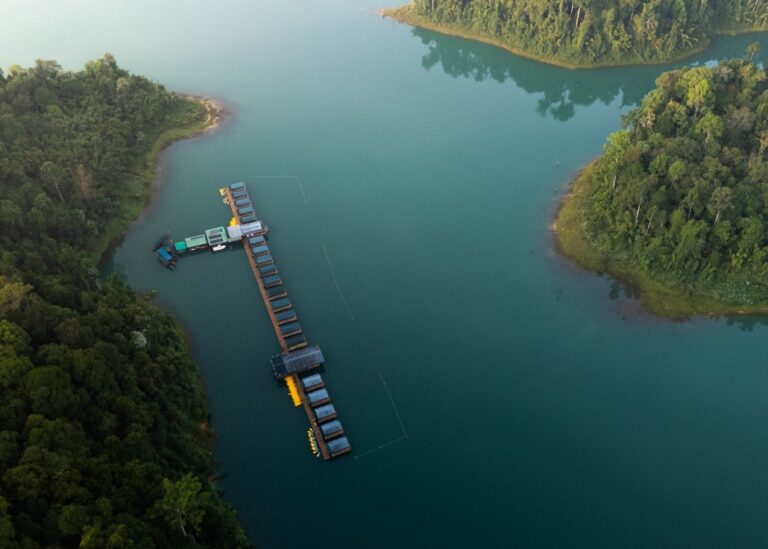 How Far Ahead to Book Elephant Hills: A Planning Guide for 2027 2 Aerial view of the floating tents at the Lake Camp in Khao Sok National Park